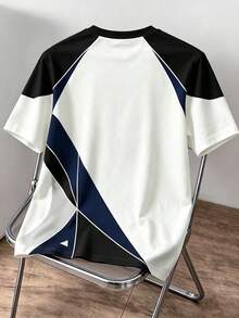 Manfinity Joysei Men's Geometric Print Round Neck Short Sleeve Casual T-Shirt - Multicolor - View 2