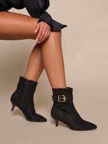 Daringsoles Ladies Comfortable Casual Stiletto Black Autumn And Winter High Heel Boots - Brown zzz - View 5