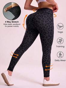 SHEIN Velisys 2 Buah Legging Olahraga Wanita - MultiWarna - View 3