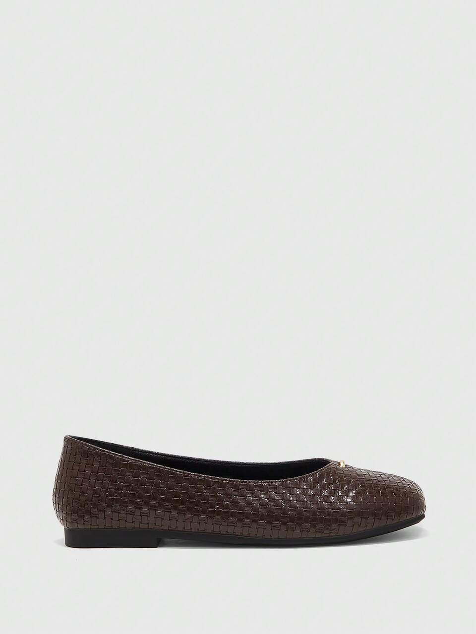 CUCCOO BIZCHIC New Coffee Brown Flat Bottom Square Toe Fashionable And Comfortable Women's Flat Sole Shoes