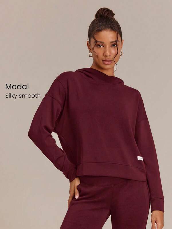 GLOWMODE Modest 1PC Breezy Days Silky-Smooth Breathable Overlapping Hood Relaxed Fit Hoodie Daily Casual Street Wear