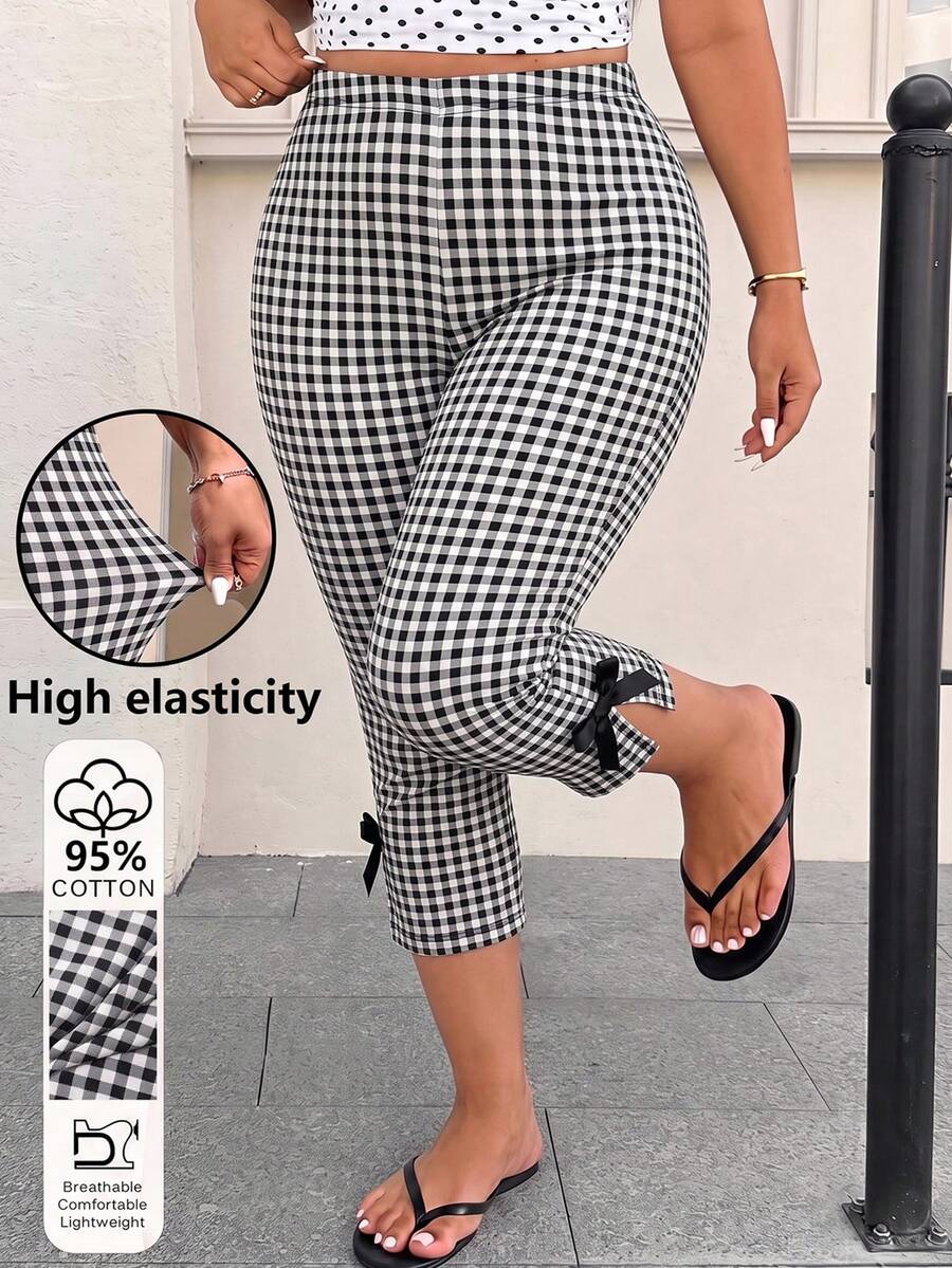 GalTyme Black Plus Size Women's Gym Women Clothes,Capri Leggings,Spring Summer Clothes
