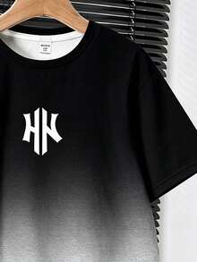 青少年男孩休閒舒適時尚極簡圓領短袖T恤與短褲套裝 - 彩色 - 查看 4
