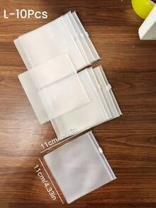 10入/30入磨砂透明PVC拉鍊珠寶收納袋，可重複密封自封塑膠袋，適用手鍊耳環戒指珠珠，防水防氧化珠寶手工飾品包裝袋 - 磨砂透明 - 查看 18
