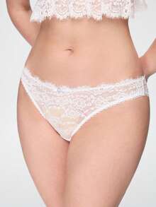 Bonmuse Conjunto de lencería de encaje para mujer 2 piezas - Blanco - Ver 6