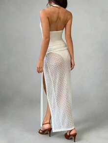 CHARMVALE Women's Elegant Sexy Beach Dress, Summer - Apricot - View 4