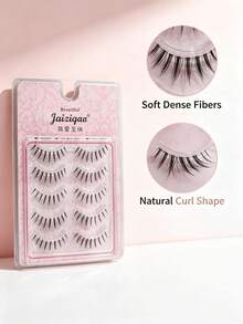 5 Pairs Japanese Manga Style False Eyelashes, Spiky Anime Lashes With Clear Thin Band, Naturally Curved Tips For Cute Dolly Eye Look, Eyelash Set For Beginners, Daily Makeup & Cosplay Anime Looks - View 6
