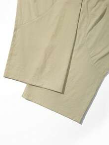Manfinity Hypemode Men's Solid Color Pocket Casual Versatile Daily Travel Wide Leg Long Pants - Light Yellow - View 7