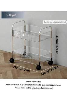 1pc Multi-Layer (2/3/4 Layers) Transparent Multipurpose Rolling Cart, Storage Rack, Strong Load-Bearing Capacity, Rotatable Wheels, Lockable, Convenient And Flexible, Acrylic Material, Floor Standing Mobile Snack Storage Cart, Suitable For Kitchen - Multicolor - View 10