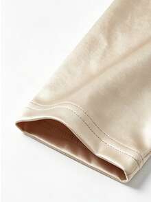 RosyDaze Women's Elegant Commute Lace Patchwork Cowl Neck Blouse - Champagne - View 6