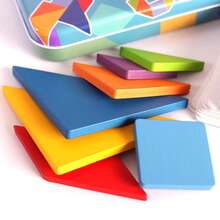 MINKOJA 7 Buah Puzzle Tangram Kayu untuk Anak-Anak, Mainan Puzzle Asah Otak Edukatif untuk Siswa Sekolah Dasar untuk Meningkatkan Kemampuan Berpikir Logis - MultiWarna - View 4