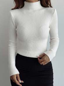 DAZY Bestselling Brushed Cinched Waist Women's T-Shirt Long Sleeve - White - View 2