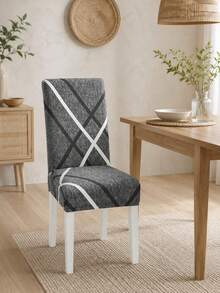 1/6 Piece Geometric Striped Chair Cover, Geometric Lines, Dining Room Chair Cover, Furniture Protection, Home Decoration, Dining Room, Living Room, Kitchen, Dining Chair Cover - Multicolor - View 8