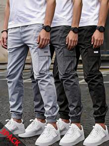 SHEIN 3PCS Teen Boys Pants - Multicolor - View 7