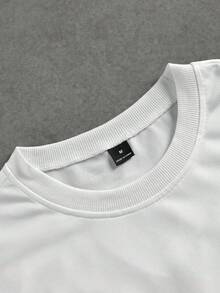 STYNVO 男士白色夏季街頭風約會夜穿著 2 件套：圓領短袖 T 恤 + 抽繩鬆緊腰短褲 - 白色 - 查看 5