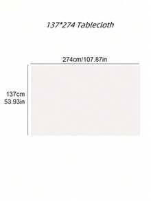 SHEIN 1set Rectangle Tablecloth & Table Skirt, PEVA Waterproof Anti-Oil Anti-Fouling For Wedding Party Decoration, Back To School Valentine Day - White - View 12