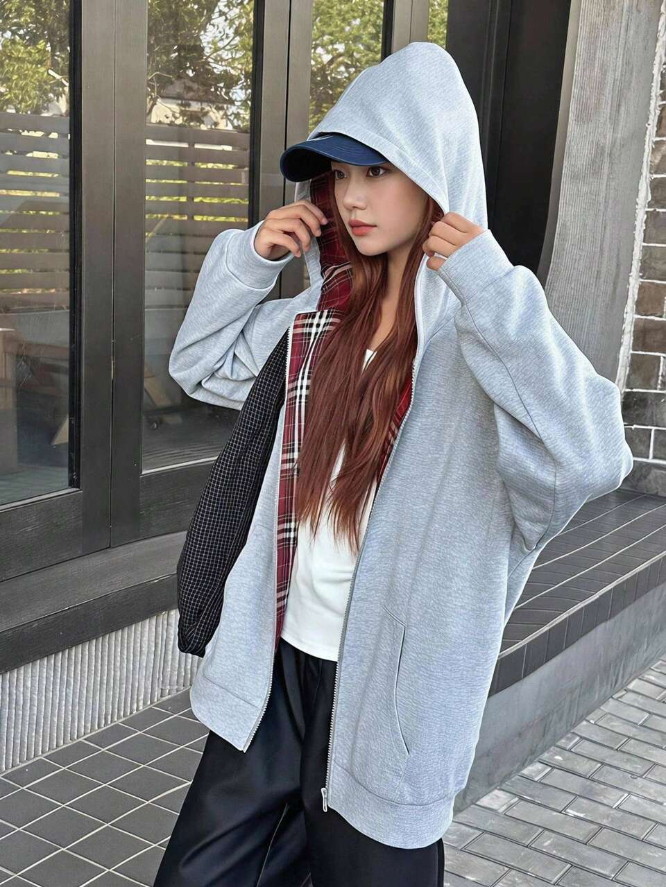 Teen Girl Fall Clothes Teen Girls Thermal Lined Loose Casual Sweatshirt Jacket Plaid Patchwork Loose Fit Casual Plaid Autumn Casual Style Loose Fit Plaid Autumn