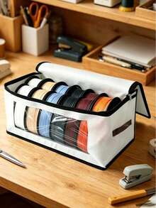Haus Hana Foldable Storage Box With Clear Window Large Capacity Clothes Organizer For Wardrobe Bedroom Fabric Collapsible Container Unit - Black - View 5