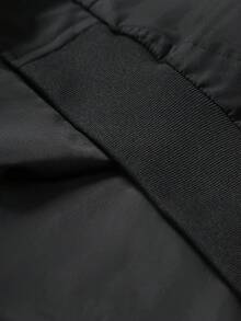 Manfinity Homme Men's Solid Color Zip-Up Casual Versatile Daily Travel Long Sleeve Jacket - Black - View 8