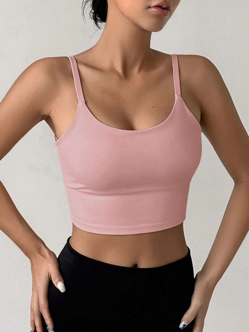 Solid Backless Sports Bra