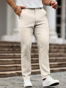 Manfinity Homme Men's Plus Size Casual Versatile Commuter Pants - Apricot - View 3
