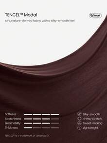 GLOWMODE 大尺碼 SoftCalm TENCEL™ Modal Getaway Glow 寬鬆版型單肩長袖不對稱下擺日常休閒上衣 - 棕色 - 查看 5