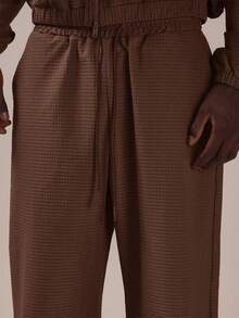 Musero Nylon Bungee Chord Waist And Hem Track Pants Contrast Colour Spring Summer Essentials - Coffee Brown - View 5