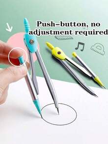 7-Piece Multifunctional Drawing Ruler & Compass Set For Student Exams. This Set Comes With Seven Drawing Tools Including Triangular Rulers, Protractors And Compasses, Which Are Practical Stationery Supplies For Students. - 1pc - View 6