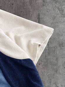 AXEPEAK Camisa versátil de manga corta con botones simples y bordado de color contrastante para hombre - Multicolor - Ver 3