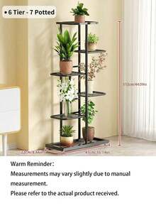 1pc Iron Flower Stand, Black Minimalist Style Plant Rack, Suitable For Living Room, Balcony Decor, 4-8 Tier Multi-Layer Storage Shelf, Multifunctional Display Rack - black - View 11
