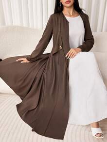 Veilorie Women's Elegant Commute Arabic Abaya - Brown - View 7
