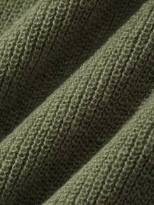 DAZY Patchwork 2 In 1 Loose Round Neck Long Sleeve Button Decor Casual Vacation Pullover Knit Sweater For Women Autumn/Winter - Green - View 7
