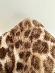 ZzzCrew Women's Double-Sided Arctic Print Apricot Leopard Pattern Hooded Pajama Set - Apricot - View 9
