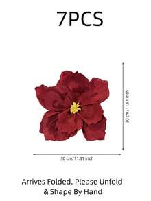 Haus Hana 7pcs 30cm Lightweight Crepe Paper Flower Wall Decor, 3D Wrinkled Paper Floral Backdrop Set, Romantic Large Artificial Flower Decorations For Wedding, Bridal Shower, Birthday Party, Living Room, Photo Booth & DIY Home Decor - View 16