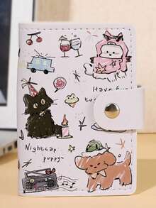 Joivida 1PC Mini Card Organizer, Lovely Credential Pouch With Multiple Slots Big Storage, Smooth PU Leather, Hand Drawn Animal Cartoon Print, Anti Demagnet Feature, Well-Liked Daily Essential, Ideal For Travel Study Work, Nice Festival Present - Multicolor - View 9