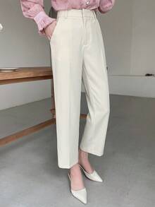 Dazy Tall Women's Casual White Ankle-Length Pants Fall - White - View 10