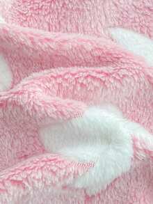 Souflis Souflis 2 Pieces Newborn Plush Fabric 2 Pieces Set, Warm Bow Knot Pattern Design, Loved And Pursued By Children, Made Of Comfortable Soft Skin-Friendly Fabric, Suitable For Children's Home Wear - Baby Pink - View 6
