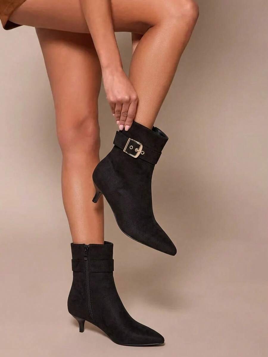 Daringsoles Ladies Comfortable Casual Stiletto Black Autumn And Winter High Heel Boots - Brown zzz - View 1