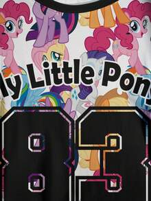 My Little Pony X SHEIN 大尺碼卡通印花短袖T恤 - 白色 - 查看 3