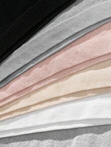 SHEIN 青少年女孩秋冬簡約舒適兒童學生成長期露背內衣背心 5件/組 - 彩色 - 查看 5