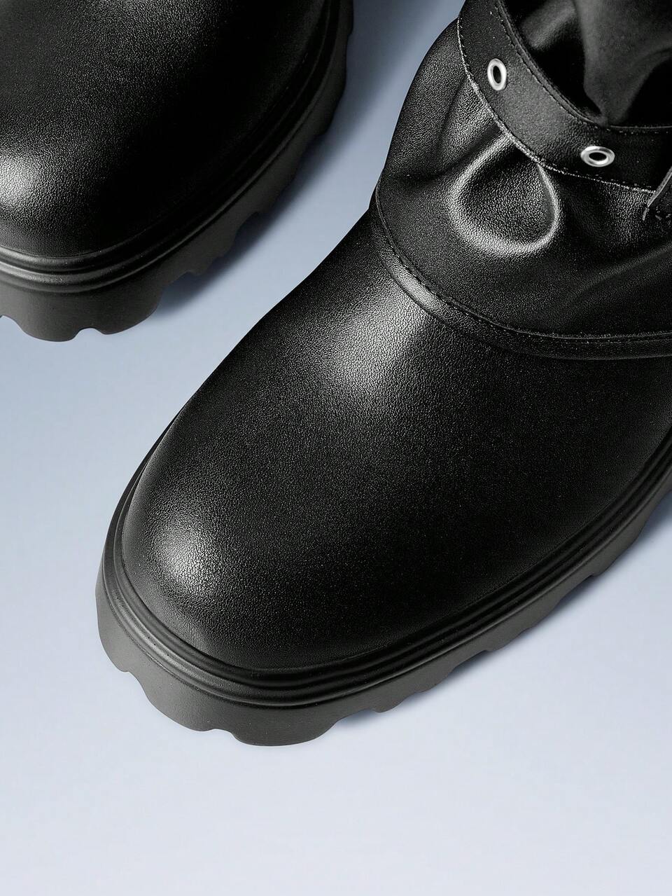 CUCCOO GRLICON Women's New Style Belt Buckle High Heel Sexy Boots, Autumn New Thick Sole Western Cowboy Boots