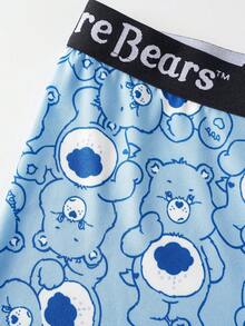 SHEIN X Care Bears 男士字母腰帶休閒四角內褲 - 藍色 - 查看 4