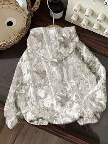 SHEIN EZwear 女款數位印花長袖休閒寬鬆連帽衛衣 - 彩色 - 查看 2