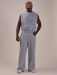 Musero Relaxed Fit Pocket Detail Joggers Front Fly With Buttons Waistabdn With Belt Loops Straight Leg Fit Spring Summer Essentials - Grey - View 1