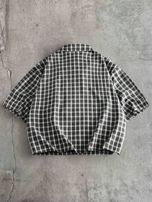 AXEPEAK Men's Patch Casual Versatile Daily Wear Shirt - Black - View 3