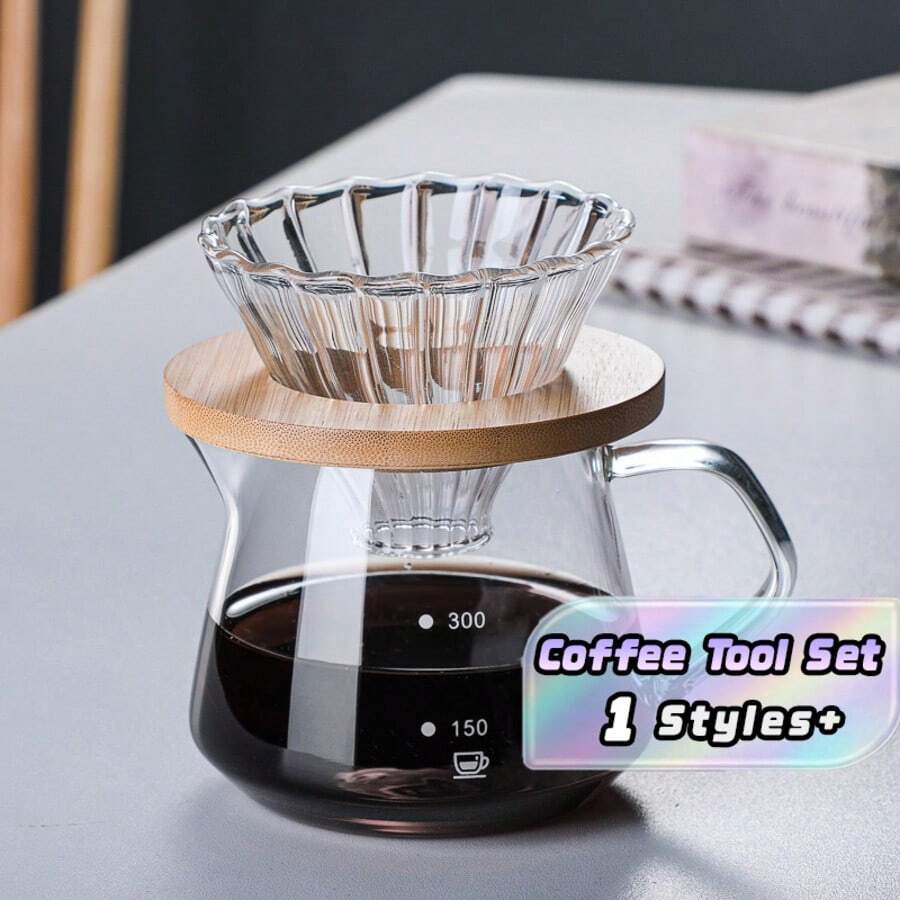 Pour Over Coffee Kettle, Coffee Pot With Glass Dripper, Stylish Elegant 2-In-1 Drip Coffee Maker Set, Suitable For Home & Office, Makes 1-5 Cups Of Coffee - Multicolor - View 1