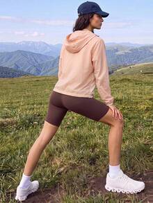 Exploreva Exploreva Women's Long Sleeve Zip-Up Half-Placket Hooded Sun Protection Jacket - Baby Pink - View 2