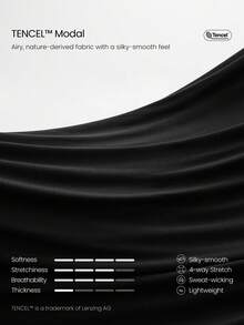 GLOWMODE Plus Size SoftCalm TENCEL™ Modal Getaway Glow Relaxed Fit One-Shoulder Long Sleeve With Asymmetrical Hem Daily Casual Fall - Black - View 6