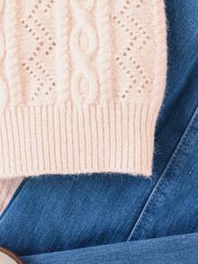 SHEIN Young Girl Solid Color Sleeveless Knit Vest - Pink - View 5