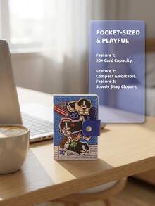 Joivida 1PC Mini Card Organizer, Lovely Credential Pouch With Multiple Slots Big Storage, Smooth PU Leather, Hand Drawn Animal Cartoon Print, Anti Demagnet Feature, Well-Liked Daily Essential, Ideal For Travel Study Work, Nice Festival Present - Multicolor - View 11